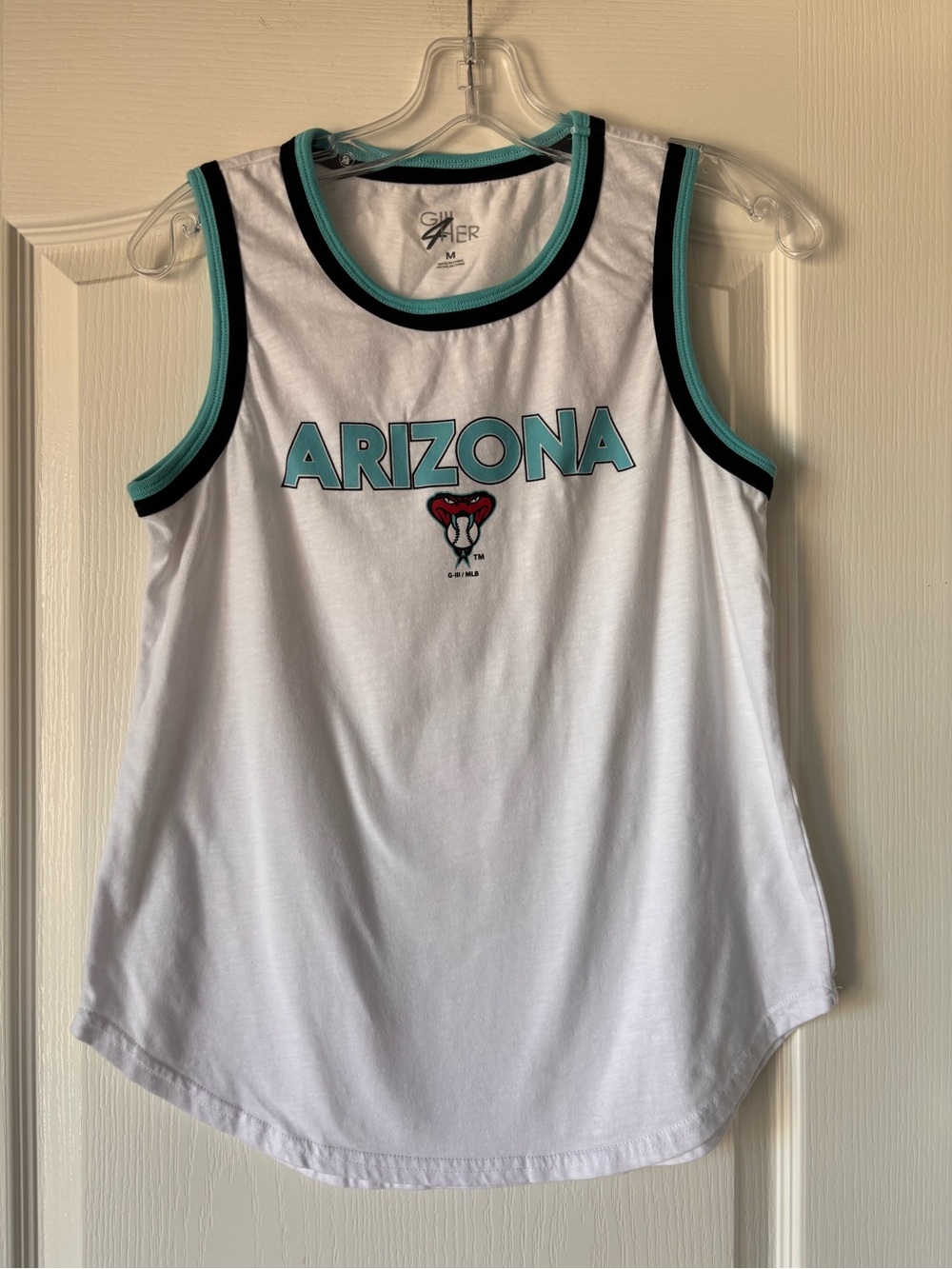 Arizona Diamondbacks MLB G-III 4her tank top white logo women’s medium
